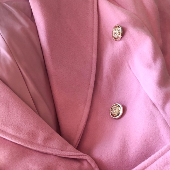 Pink belted coat gold buttons - Picture 6 of 6